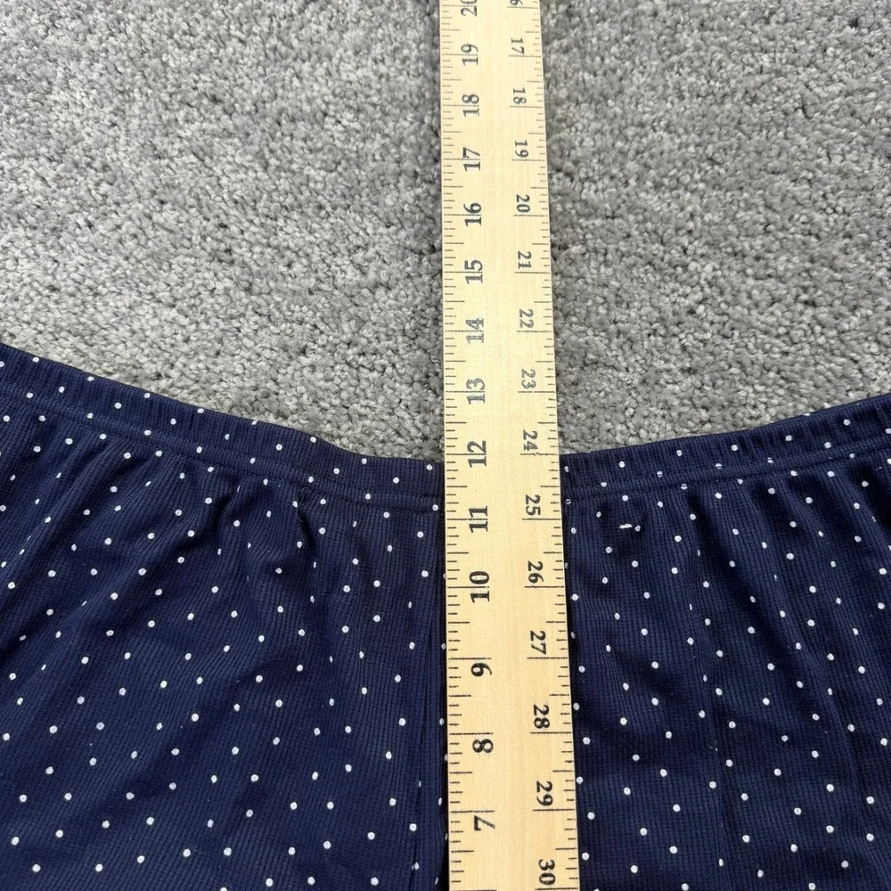 Primark Pajama Shorts Womens L Navy Polka Dot Ribbed